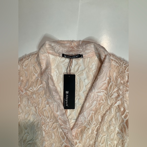 Allegra K Lace Blazer - Light Pink - Picture 3 of 7